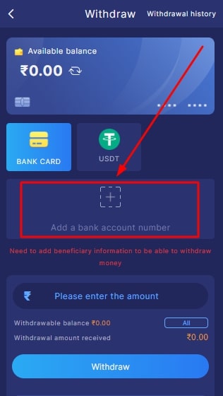 Choose “Add Bank Account”